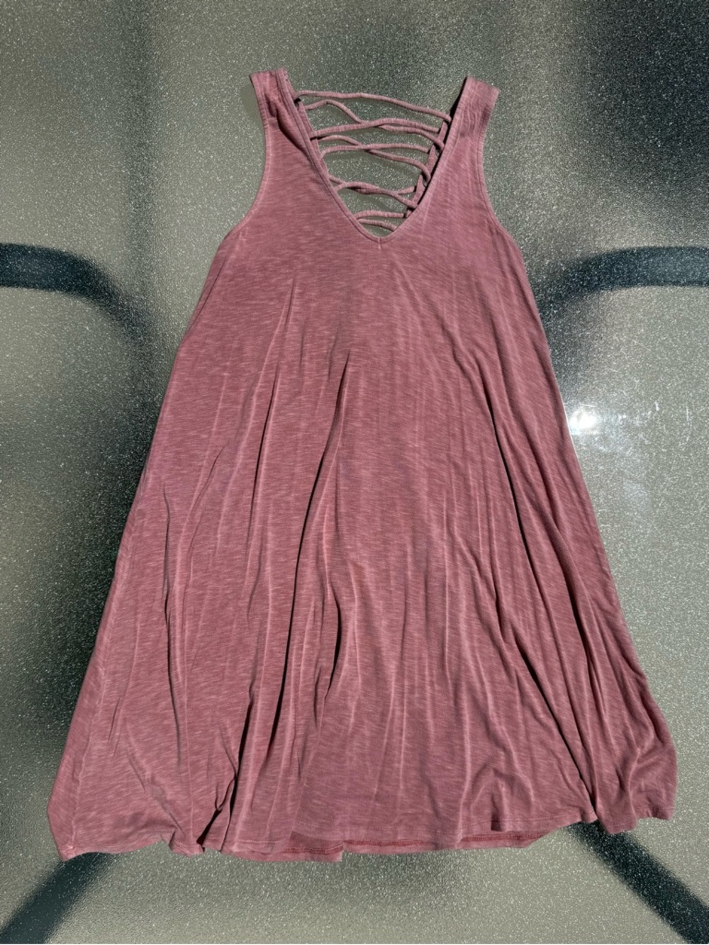 American Eagle Outfitters Soft & Sexy Lace-Up Mini Dress Mauve / Dusty Rose